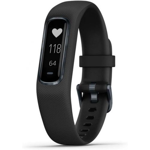 가민 Garmin Vivosmart 4 Activity & Fitness Tracker Black with Midnight Hardware (S/M) (010-01995-10) with Tech Smart USA Fitness & Wellness Suite