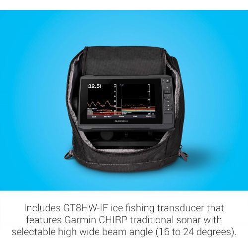 가민 Garmin ECHOMAP UHD 73cv Ice Fishing Bundle, Includes ECHOMAP UHD 73cv Combo and GT10HN-IF Transducer