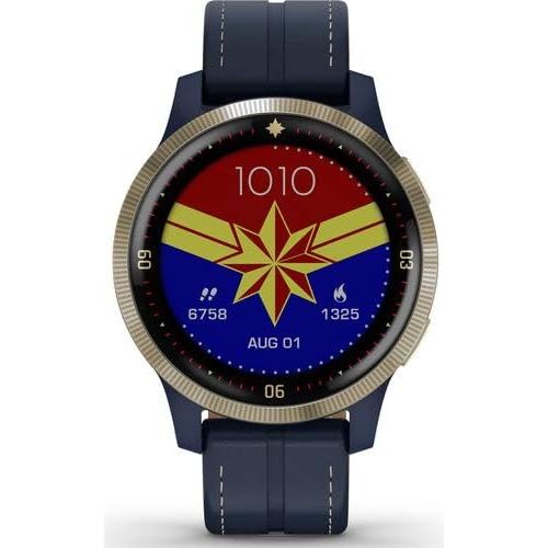 가민 Garmin Legacy Hero Captain Marvel Smartwatch (40mm) Kit with USB Adapters and 6Ave Cleaning Kit