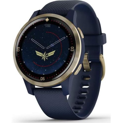 가민 Garmin Legacy Hero Captain Marvel Smartwatch (40mm) Kit with USB Adapters and 6Ave Cleaning Kit