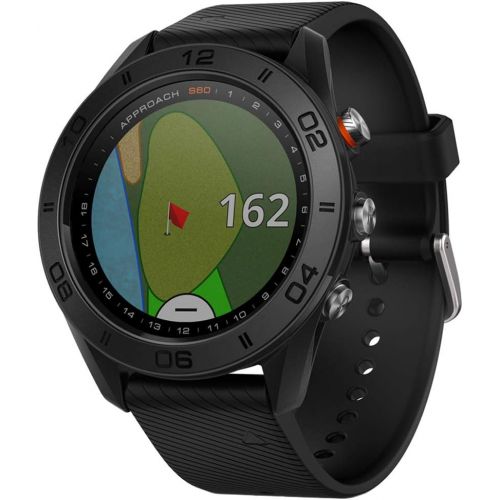 가민 Garmin Approach S60 Golf Watch Black with Black Band (010-01702-00) + Deco Essentials Approach S60 Screen Protector 2 Pack