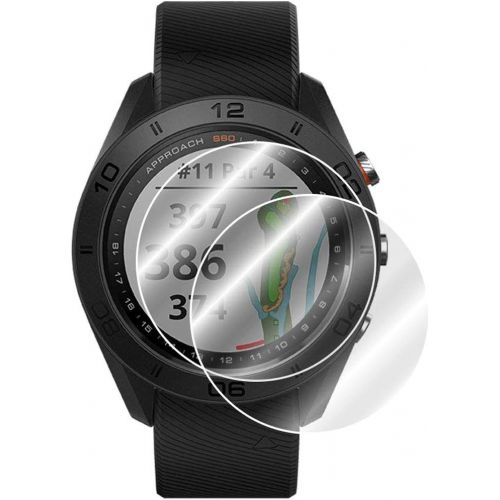 가민 Garmin Approach S60 Golf Watch Black with Black Band (010-01702-00) + Deco Essentials Approach S60 Screen Protector 2 Pack