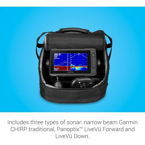 가민 Garmin Panoptix PS22 Ice Fishing Bundle, Includes ECHOMAP UHD 73cv Combo and Panoptix PS22-RT Transducer, 010-02334-20