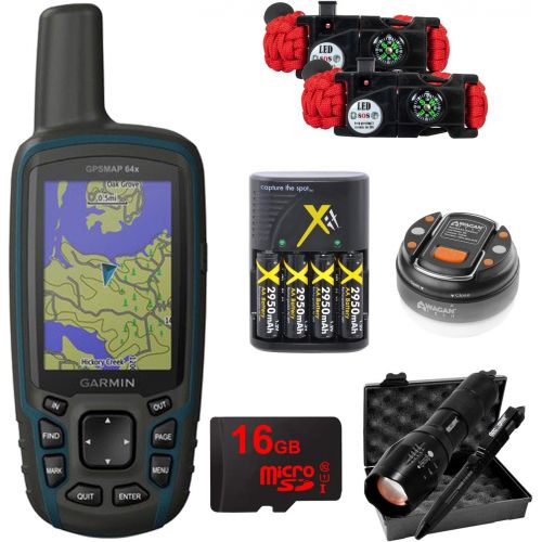 가민 Garmin GPSMAP 64x Handheld GPS with 16GB Camping & Hiking Bundle (010-02258-00)