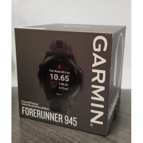 가민 Garmin Forerunner 945, Premium GPS Running/Triathlon Smartwatch with Music International Version, Black