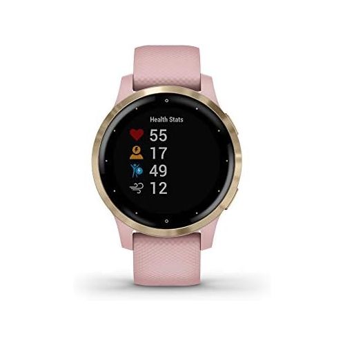 가민 Garmin Vivoactive 4S GPS Smartwatch with Music & Fitness Activity Tracker & Health Monitor Apps (Dust Rose/Gold) 010-02172-31 4 S Bundle with CPS Enhanced Protection Pack