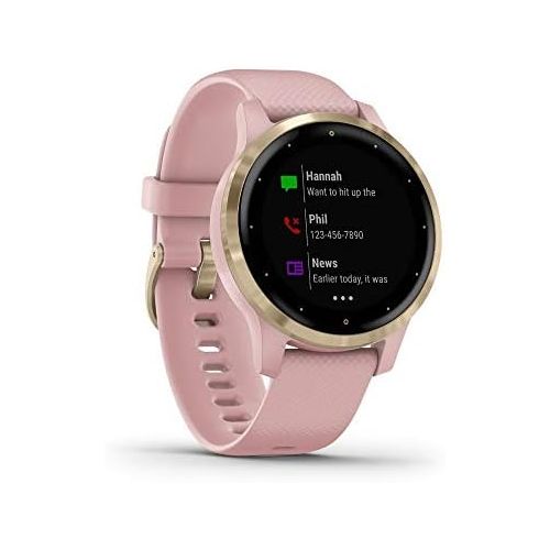 가민 Garmin Vivoactive 4S GPS Smartwatch with Music & Fitness Activity Tracker & Health Monitor Apps (Dust Rose/Gold) 010-02172-31 4 S Bundle with CPS Enhanced Protection Pack
