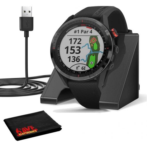 가민 Garmin Approach S62 GPS Golf Watch (Black Bezel/Black Band) w/Virtual Caddie,Mapping Includes Charging Base
