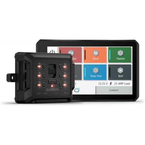 가민 Garmin PowerSwitch, 6 Gang Compact Digital Switch Box, Requires Compatible Garmin Navigator or Smartphone, Switch Panel for Car SUV UTV ATV Caravan Boat Marine