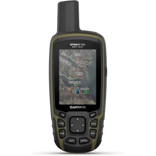 가민 Garmin GPSMAP 65s, Button-Operated Handheld with Altimeter and Compass, Expanded Satellite Support and Multi-Band Technology, 2.6 Color Display