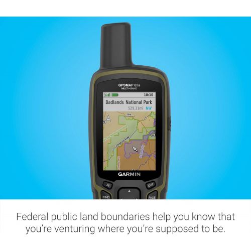 가민 Garmin GPSMAP 65s, Button-Operated Handheld with Altimeter and Compass, Expanded Satellite Support and Multi-Band Technology, 2.6 Color Display