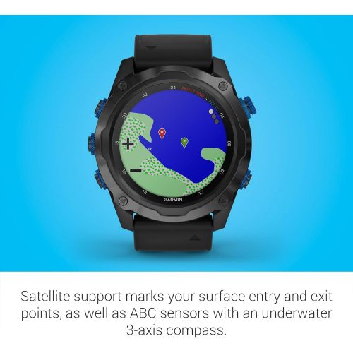 가민 Garmin Descent Mk2i, Watch-style Dive Computer with Air Integration, Multisport Training/Smart Features, Titanium with Black Band