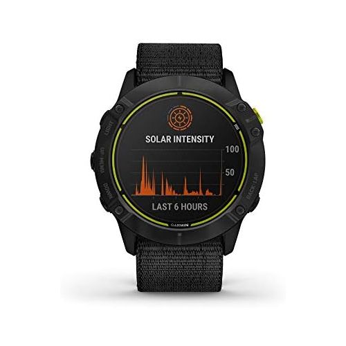 가민 Garmin Enduro, Ultraperformance Multisport GPS Watch with Solar Charging Capabilities, Battery Life Up to 80 Hours in GPS Mode, Carbon Gray DLC Titanium with Black UltraFit Nylon B