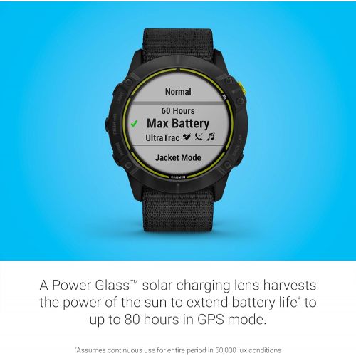 가민 Garmin Enduro, Ultraperformance Multisport GPS Watch with Solar Charging Capabilities, Battery Life Up to 80 Hours in GPS Mode, Carbon Gray DLC Titanium with Black UltraFit Nylon B