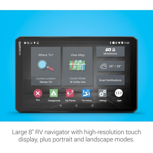 가민 Garmin RV 890, GPS Navigator for RVs with Edge-to-Edge 8” Display, Preloaded Campgrounds, Custom Routing and More
