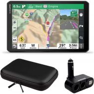 Garmin 890 8-inch RV GPS Navigator Bundle with Car Charger Expander and Hard Shell EVA Case for Tablets/GPS (010-02425-00)