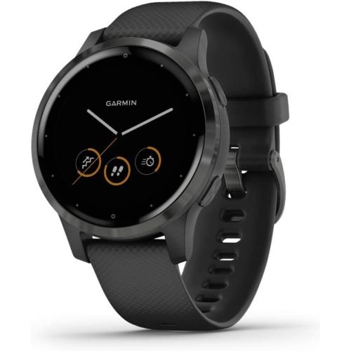 가민 Garmin Vivoactive 4, GPS Smartwatch, Features Music, Body Energy Monitoring, Animated Workouts, Pulse Ox Sensors and More, Black