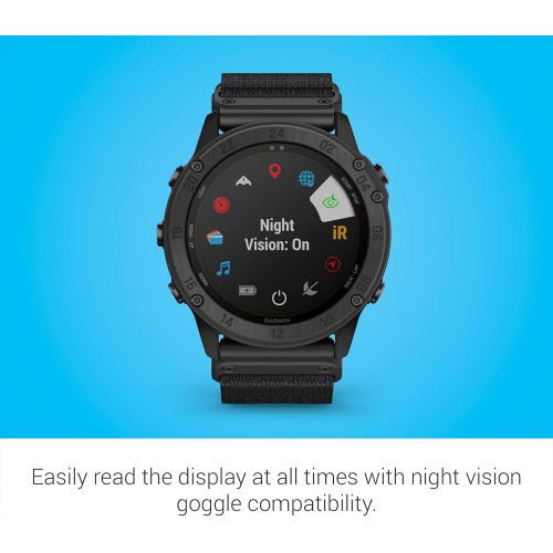 가민 Garmin tactix Delta Solar, Specialized Tactical Watch with Solar Charging Capabilities, Ruggedly Built to Military Standards, Night Vision Compatibility, Black