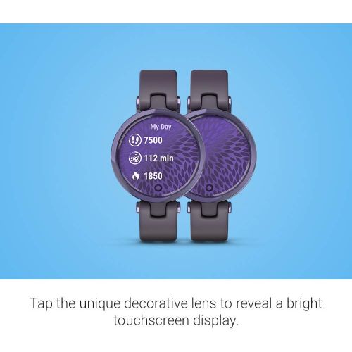 가민 Garmin Lily, Small GPS Smartwatch with Touchscreen and Patterned Lens, Dark Purple