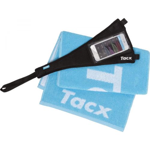 가민 Garmin TacX Sweat Set, Sweat Cover for Smartphone and TacX Towel, Blue, one Size