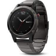 Garmin f?nix 5, Premium and Rugged Multisport GPS Smartwatch, Sapphire Glass, Slate Gray w/ Metal Band