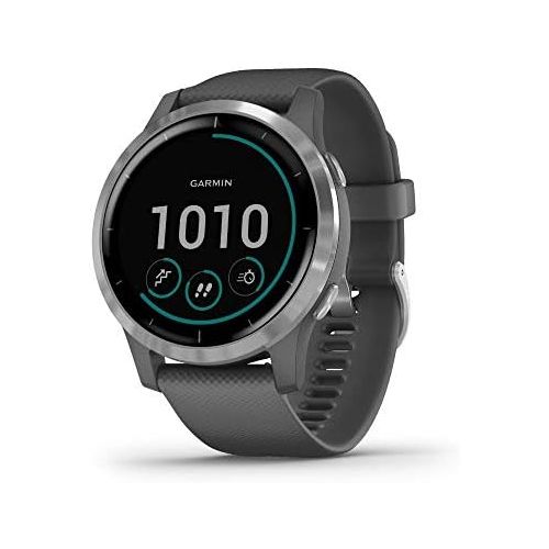 가민 Garmin 010-02174-01 Vivoactive 4 Smartwatch Shadow Gray/Stainless Bundle with CPS Enhanced Protection Pack