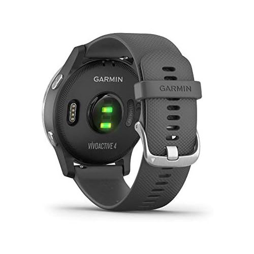 가민 Garmin 010-02174-01 Vivoactive 4 Smartwatch Shadow Gray/Stainless Bundle with CPS Enhanced Protection Pack