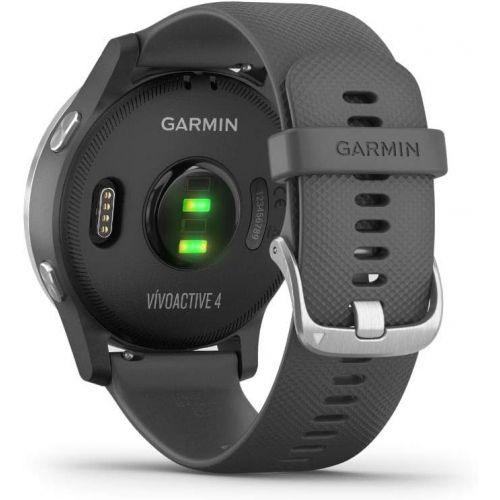 가민 Garmin 010-02174-01 Vivoactive 4 Smartwatch Shadow Gray/Stainless Bundle with CPS Enhanced Protection Pack