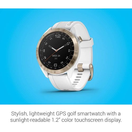 가민 Garmin Approach S40, Stylish GPS Golf Smartwatch, Lightweight with Touchscreen Display, White/Light Gold
