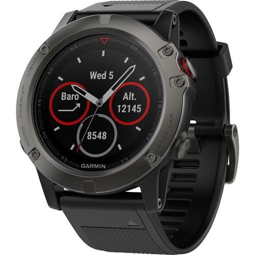 가민 Garmin fnix 5, Premium and Rugged Multisport GPS Smartwatch, Slate Gray/Black Band, 47 MM