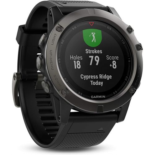 가민 Garmin fnix 5, Premium and Rugged Multisport GPS Smartwatch, Slate Gray/Black Band, 47 MM