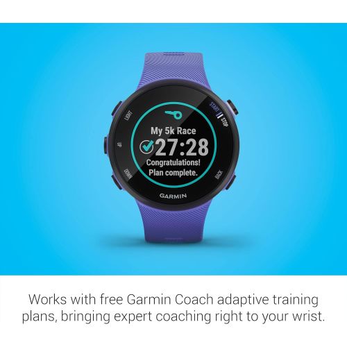 가민 Garmin Forerunner 45S, 39mm Easy-to-use GPS Running Watch with Coach Free Training Plan Support, Purple