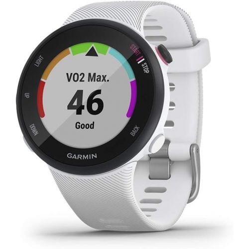 가민 Garmin Forerunner 45S, 39mm Easy-to-use GPS Running Watch with Coach Free Training Plan Support, White