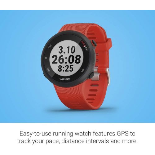 가민 Garmin Forerunner 45, 42mm Easy-to-Use GPS Running Watch with Garmin Coach Free Training Plan Support, Red