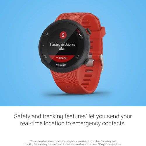 가민 Garmin Forerunner 45, 42mm Easy-to-Use GPS Running Watch with Garmin Coach Free Training Plan Support, Red