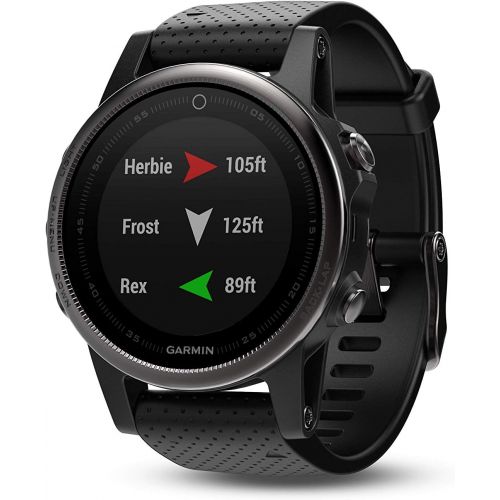 가민 Garmin fnix 5s, Premium and Rugged Smaller-Sized Multisport GPS Smartwatch, Sapphire Glass, Rose Gold/White