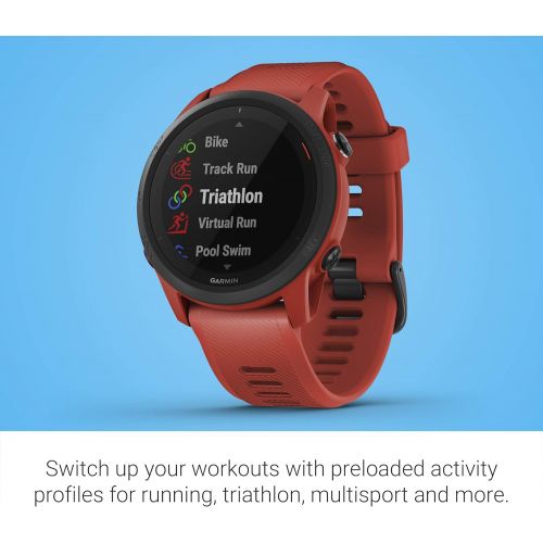 가민 Garmin Forerunner 745, GPS Running Watch, Detailed Training Stats and On-Device Workouts, Essential Smartwatch Functions, Red