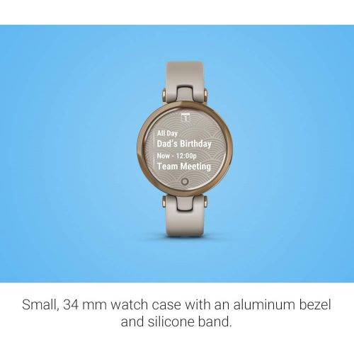 가민 Garmin Lily, Small GPS Smartwatch with Touchscreen and Patterned Lens, Rose Gold and Light Tan