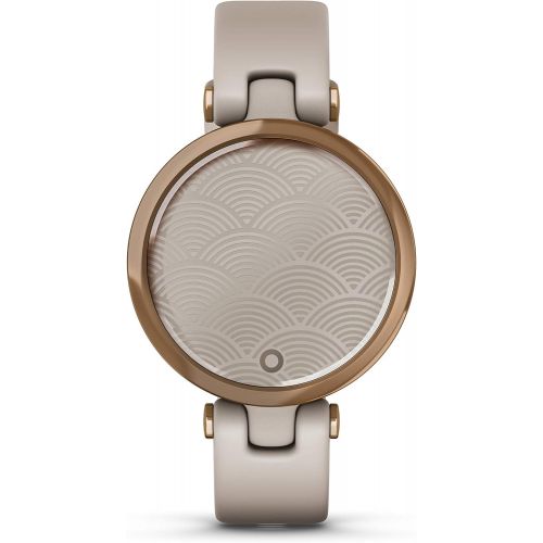 가민 Garmin Lily, Small GPS Smartwatch with Touchscreen and Patterned Lens, Rose Gold and Light Tan