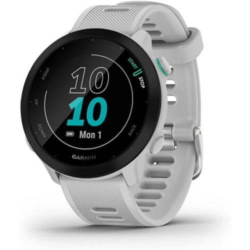 가민 Garmin Forerunner 55, GPS Running Watch with Daily Suggested Workouts, Up to 2 weeks of Battery Life, White