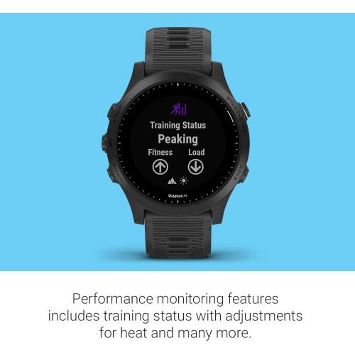 가민 Garmin Forerunner 945, Premium GPS Running/Triathlon Smartwatch with Music, Black