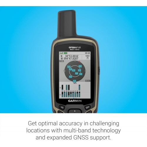 가민 Garmin GPSMAP 65, Button-Operated Handheld with Expanded Satellite Support and Multi-Band Technology, 2.6 Color Display, 010-02451-00