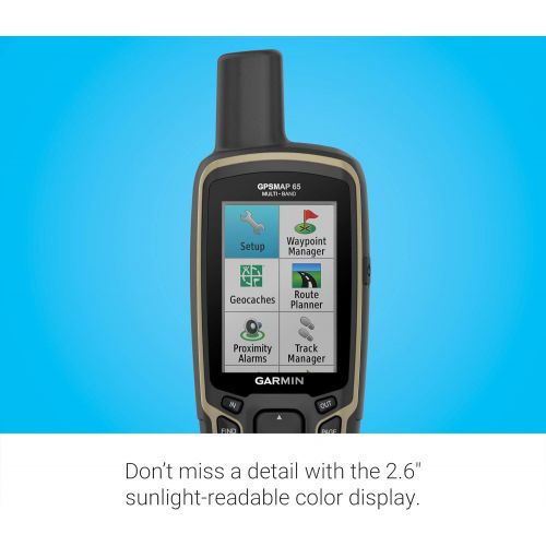 가민 Garmin GPSMAP 65, Button-Operated Handheld with Expanded Satellite Support and Multi-Band Technology, 2.6 Color Display, 010-02451-00