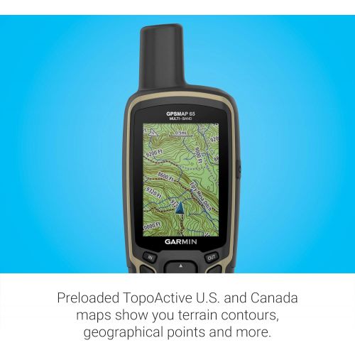 가민 Garmin GPSMAP 65, Button-Operated Handheld with Expanded Satellite Support and Multi-Band Technology, 2.6 Color Display, 010-02451-00