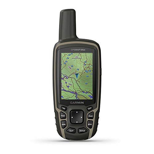 가민 Garmin GPSMAP 64sx, Handheld GPS with Altimeter and Compass, Preloaded with TopoActive Maps, Black/Tan
