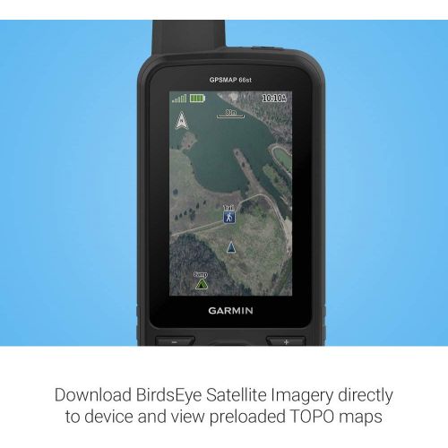 가민 Garmin GPSMAP 66st, Rugged Multisatellite Handheld with Sensors and Topo Maps, 3 Color Display