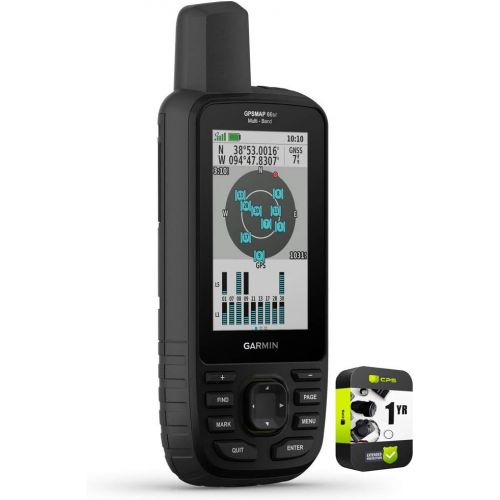 가민 Garmin 010-02431-00 GPSMAP 66sr Handheld Navigator 3 inch Color Display Bundle with 1 Year Extended Protection Plan