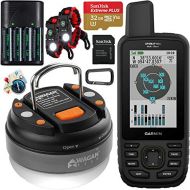 Garmin GPSMAP 66sr Handheld Outdoor GPS with U.S. & Canada Maps Birdseye Satellite Imagery GNSS Multi-Band Rugged Bundle w/Deco Gear Emergency Bracelet 2pk + Camping LED Lantern +