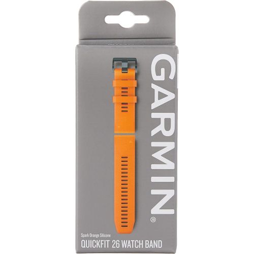 가민 Garmin 010-12741-03 Quickfit 26 Watch Band - Solar Flare Orange Silicone - Accessory Band for Fenix 5X Plus/Fenix 5X