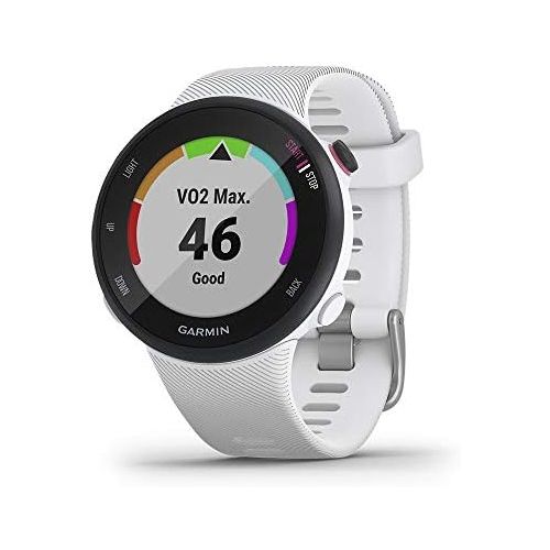 가민 Garmin Forerunner 45S, 39mm Easy-to-use GPS Running Watch with Coach Free Training Plan Support, White